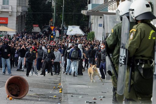 Proteste im Zentrum Athens (6. Dezember)