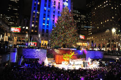 Weihnachtsbaum vor dem Rockefeller Center in New York