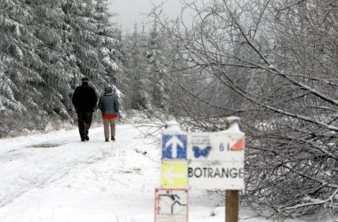 Schneetouristen auf dem Hohen Venn