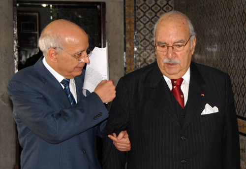 Premierminister Mohamed Ghannouchi und Interimspräsident Fouad Mbazaa