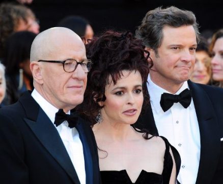 Geoffrey Rush, Helena Bonham Carter und Colin Firth (The King's Speech) bei den Oscars