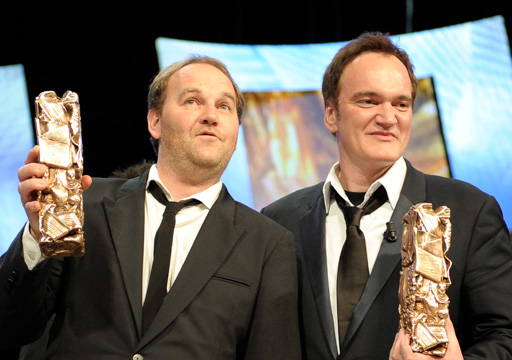 Xavier Beauvois und Quentin Tarantino mit ihren Césars