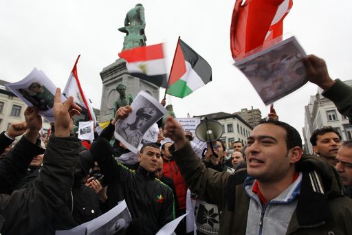 Anti-Mubarak-Demo in Brüssel