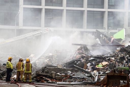 Zerstörte Gebäude nach dem Erdbeben in Christchurch in Neuseeland