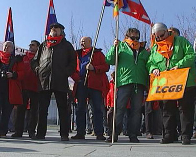 Gewerkschaftsdemo gegen den Wettbewerbspakt in Berlin