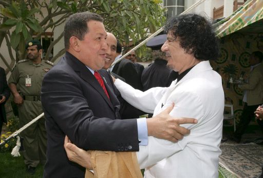 Hugo Chavez und Muammar Al-Gaddafi am 31. März 2009