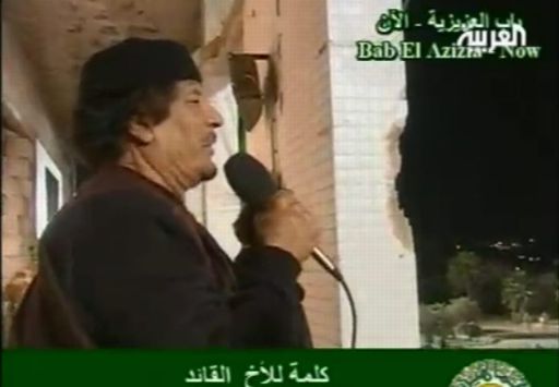 Das Staatsfernsehen übertrug den Auftritt Gaddafis
