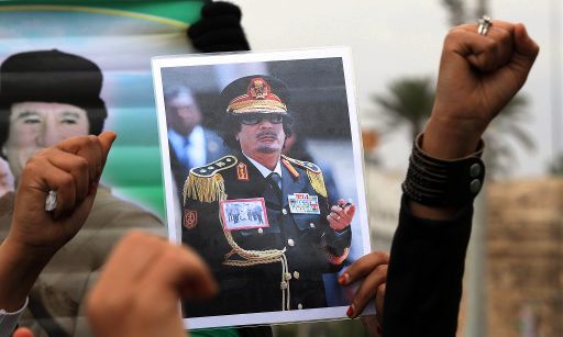 Demonstration von Anhängern von Staatschef Gaddafi
