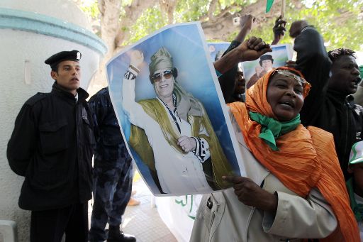 Demonstration für Gaddafi in Tripolis