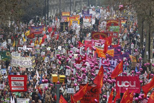 Demonstration gegen Sparpolitik in London