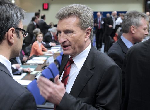 Günther Oettinger am 15.03. in Brüssel