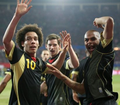 Witsel, Vertonghen und Ogunjimi feiern das 2:0 in Österreich