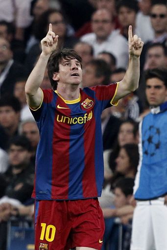 Barcas zweifacher Torschütze Lionel Messi