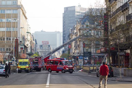 Brand in einer Parfümerie im Zentrum von Brüssel (7. April 2011)