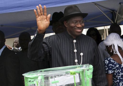 Nigerias Präsident Goodluck Jonathan bei der Wahl