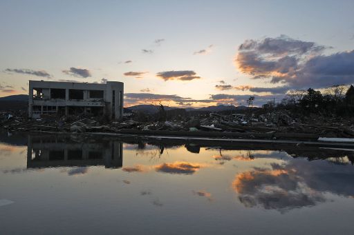 Viel ist nicht übrig: Die zerstörte Stadt Minamisanriku in der Präfektur Miyagi