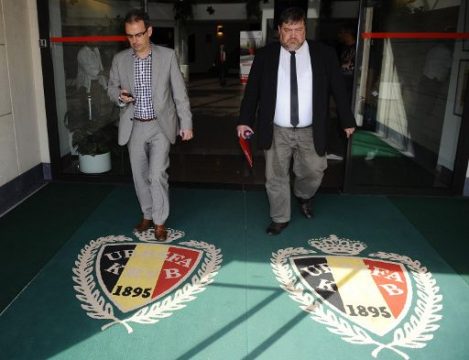 Manfred Theissen und Axel Kittel nachdem die AS-Klage abgewiesen worden ist (7. April)