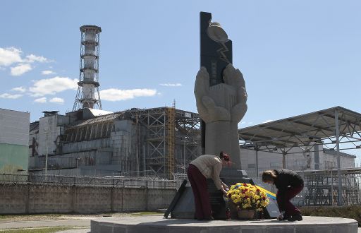 Das Mahnmal in Tschernobyl