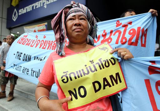 Protest gegen den Bau des Mekong-Staudamms