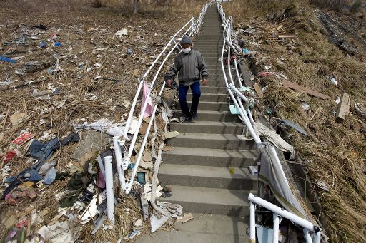 Ayao Abe (83) überlebte den Tsunami. Von seinem Haus in Minamisanriku (Miyagi) blieb nicht mehr übrig