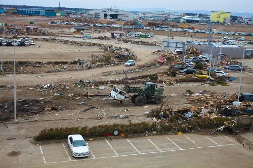 Der Flughafen Sendai wurde bei dem Beben und dem anschließenen Tsunami schwer beschädigt