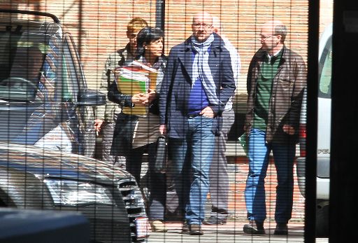 Joëlle Milquet (CDH), Charles Michel (MR) und Marcel Cheron (Ecolo) vor dem Treffen mit Beke am Dienstag