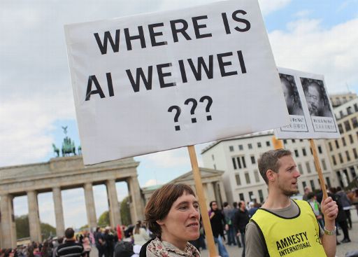 Protest in Berlin: Wo ist Ai Weiwei?