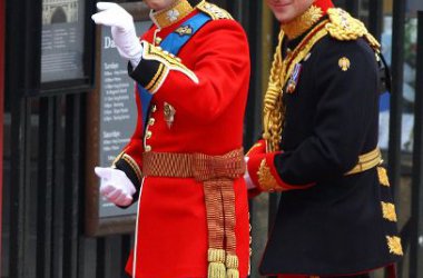 Hochzeit von William und Catherine - Ankunft von Prinz William und seinem Bruder Prinz Harry in Westminster Abbey