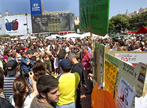 Auch am Samstag gehen zehntausende Spanier auf die Straße, hier in Barcelona