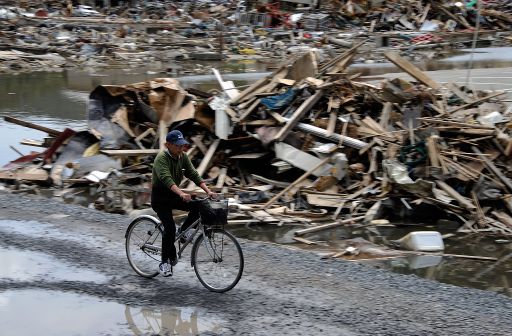 Kesennuma im Erdbebengebiet im Nordosten von Japan