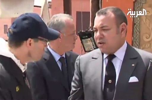 König Mohammed VI. von Marokko besucht den Ort des Attentats
