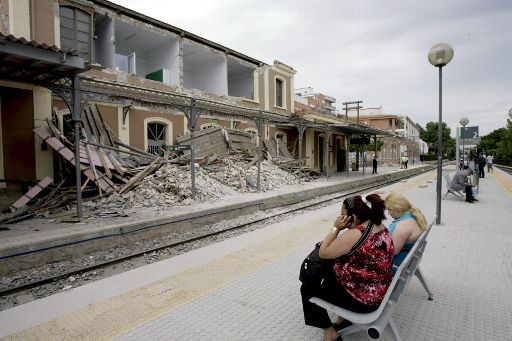 Sutullena-Bahnhof in Lorca nach dem Erdbeben