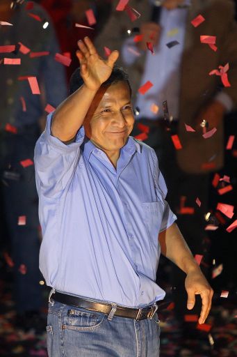 Ollanta Moises Humala Tasso am Sonntagabend auf der Plaza de Mayo (Lima)