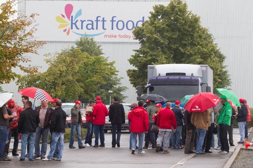 Arbeitsplatzabbau: Streik bei Kraft Foods in Halle