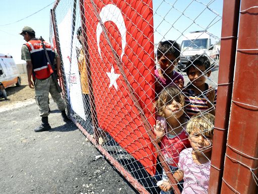 Flüchtlingscamp im türkischen Dorf Boynuyogun an der Grenze zu Syrien