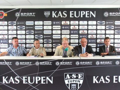 Co-Trainer Roger Stoffes, der neue Trainer Wolfgang Frank, AS-Verwaltungsratsmitglied René Zimmermann, Investor Ingo Klein und Ralph Lentz