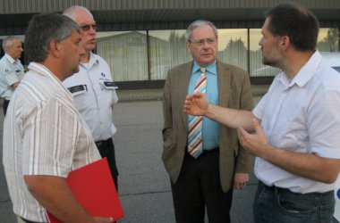 Koordinationsbesprechung - ganz rechts: Raymond Fux, Distriktleiter beim wallonischen Straßenministerium