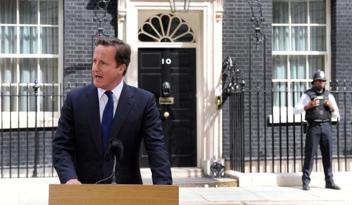 Der britische Premierminister David Cameron nach der Sitzung des Sicherheitskabinetts