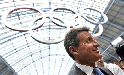 Sebastian Coe bei der Olympia-Präsentation im Londoner Bahnhof St. Pancras