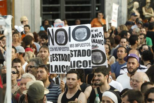 Demo gegen den Weltjugendtag in Madrid