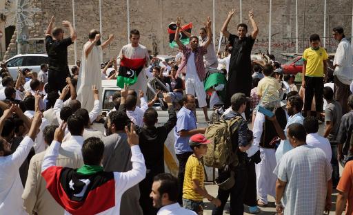 Demonstrierende Libyer in der Hauptstadt Tripolis (26. August)