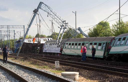 Der verunglückte Zug in Baby, Polen