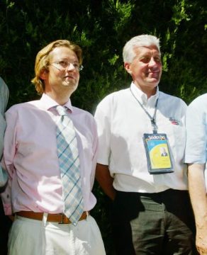 Omega-Pharma-Direktor Marc Coucke (li.) und Quick-Step-Geschäftsführer Patrick Lefevere (re.)