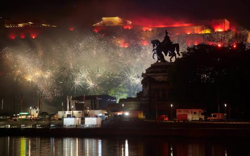 Das Feuerwerk an der Festung Ehrenbreitstein