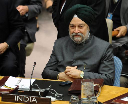 Hardeep Singh Puri (Indien), amtierender Präsident des UN-Sicherheitsrats