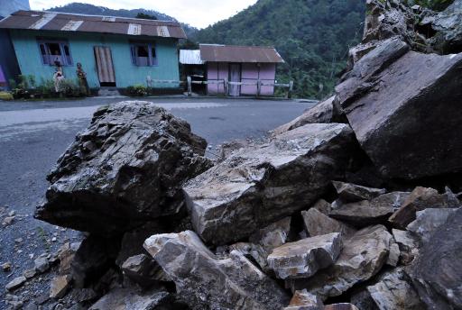 Gangtok City wurde bei dem Erdbeben schwer verwüstet