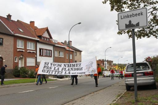 Protest gegen BHV-Kompromiss - Demonstration in Linkebeek