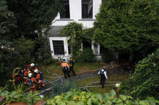 Löscharbeiten an der Wohnung in Schaerbeek