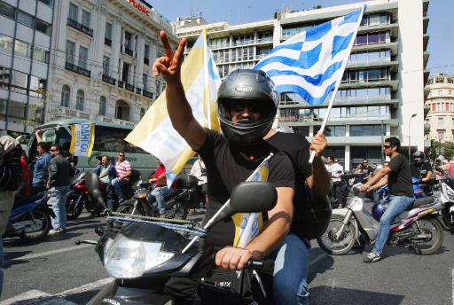 Mitarbeiter der öffentlichen Verkehrsmittel streiken in Athen (28. September)