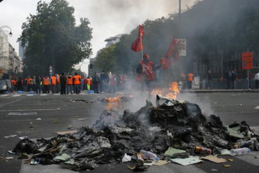 Protestaktion der Brüsseler Müllmänner